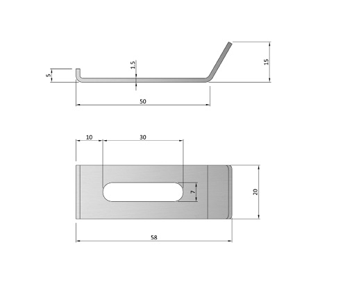 Clips fixation cuve sous plan bradanit - lot de 50