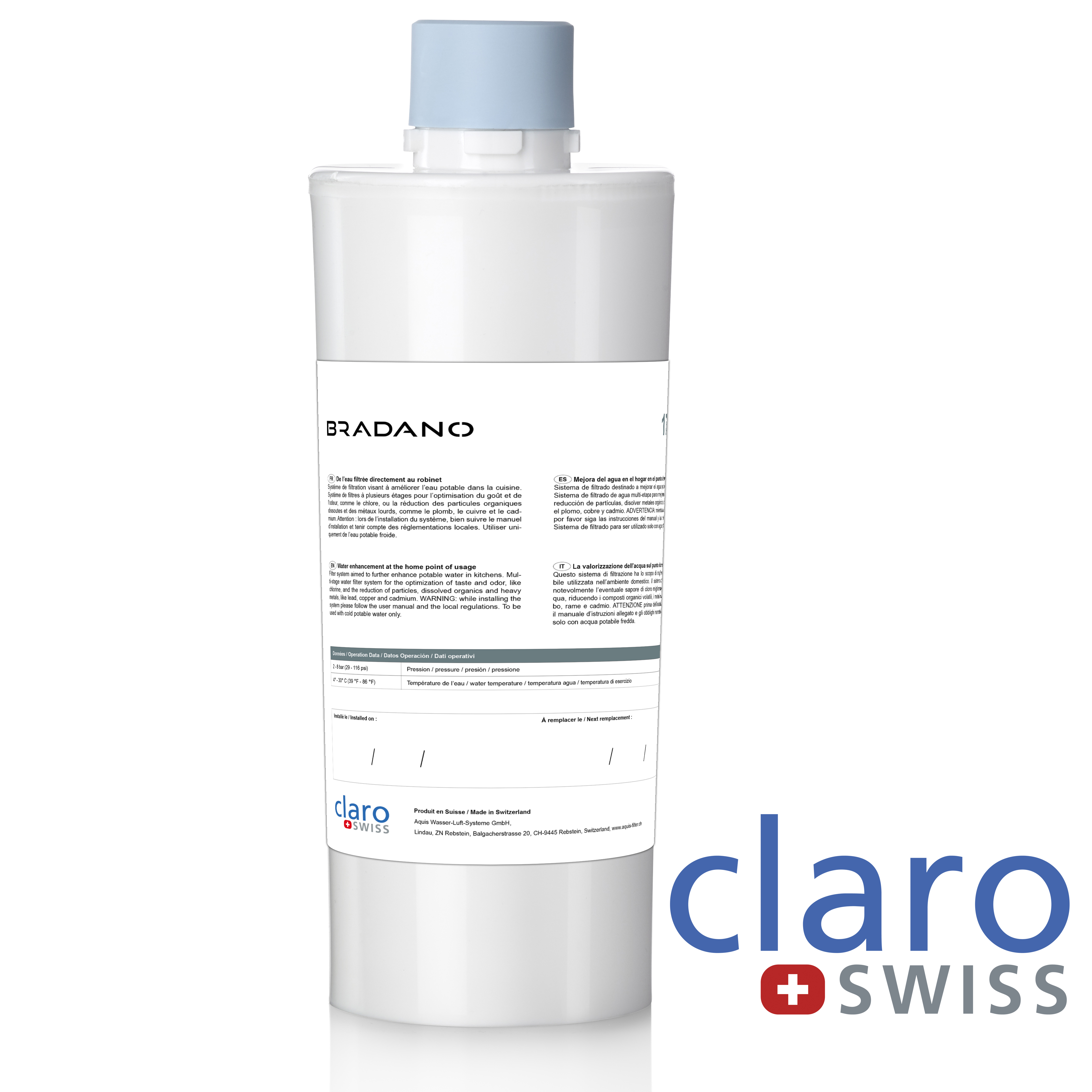 CARTOUCHE EAU FILTREE - 5000 L - CLARO SWISS